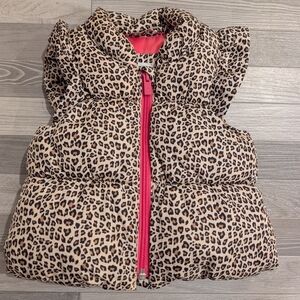 Baby Gap Leopard Puffer Vest Size 6-12m